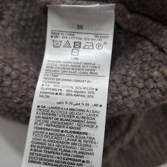 Old Navy Mock Neck Diamond Stitch Cable Knit Pullover Sweater Taupe NWT Size 3X - Picture 9 of 10